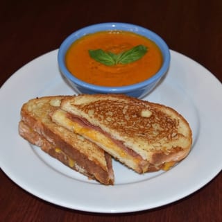 Prosciutto & Fig Grilled Cheese W/ Tomato Basil Soup
