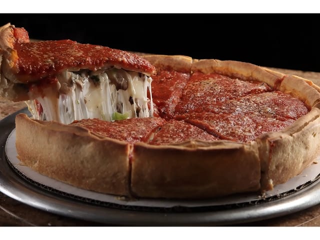 Medium Supreme Stuffed Pizza.