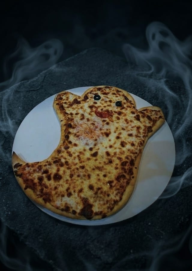 Ghost Shaped Pizza.