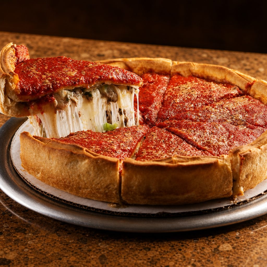 Large Veggie Stuffed Pizza.