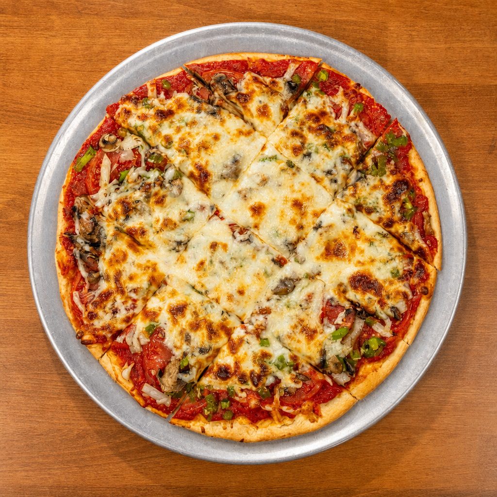 Medium Veggie Thin Crust Pizza.