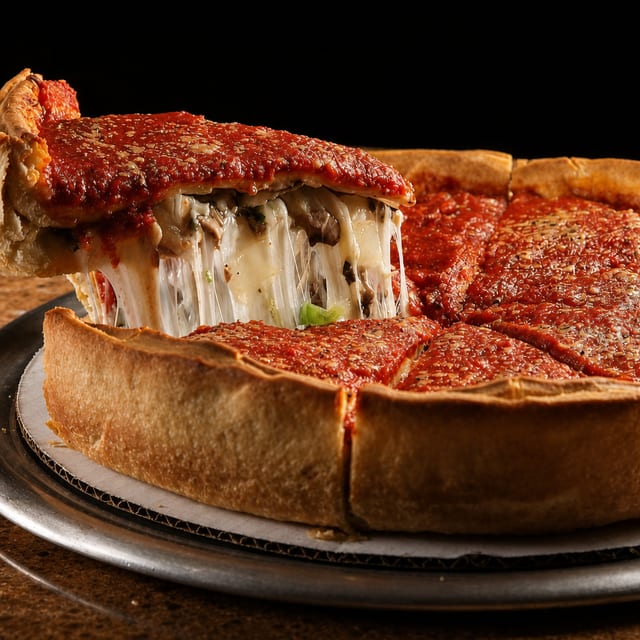 Small Supreme Stuffed Pizza.