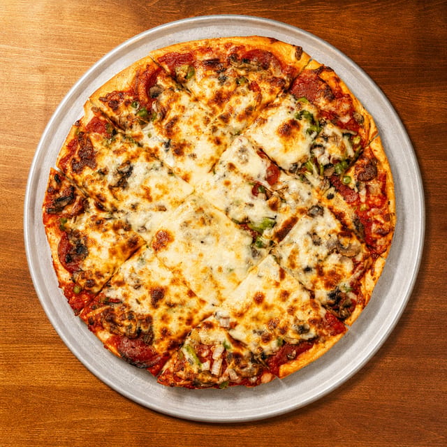 18" Supreme Thin Crust Pizza.