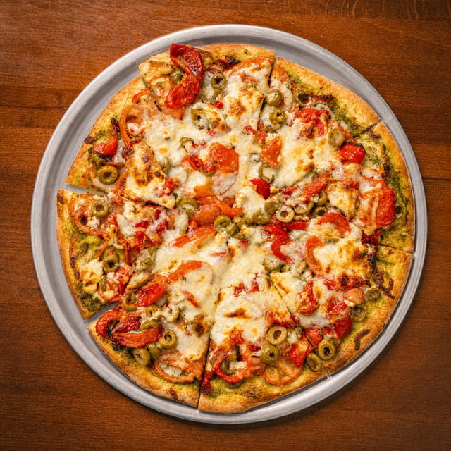 Medium Grecian Delight Pizza.