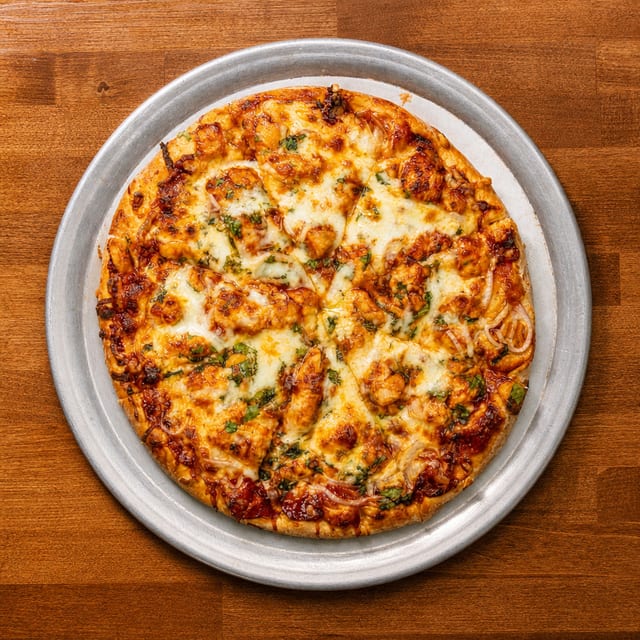 Medium BBQ Chicken Pizza.