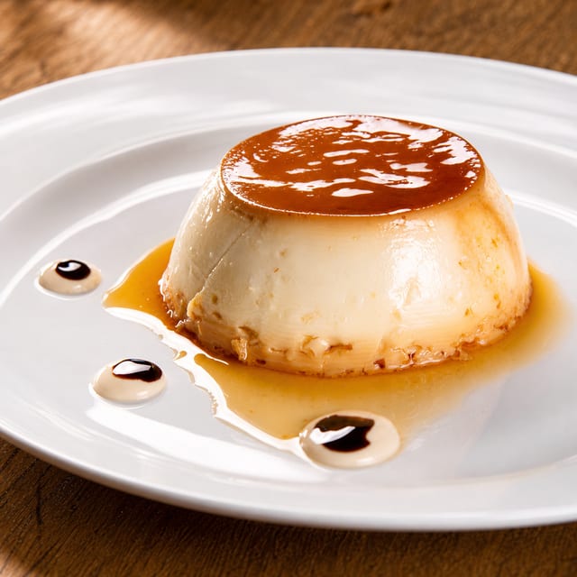 Flan with Dulce de Leche.