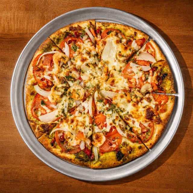 Small Pesto Lovers Pizza.