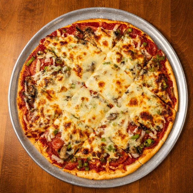 Small Veggie Thin Crust Pizza.