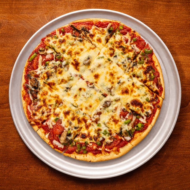 Large Veggie Thin Crust Pizza.