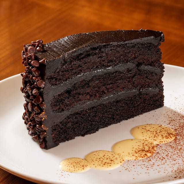 Dark Chocolate Fudge Cake.