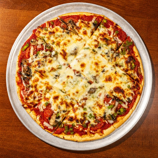 Medium Veggie Thin Crust Pizza.