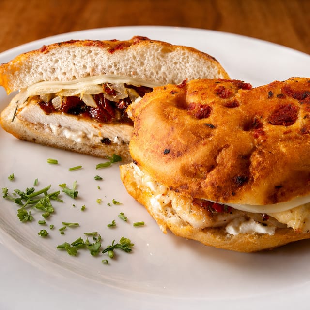 Mediterranean Chicken Focaccia.