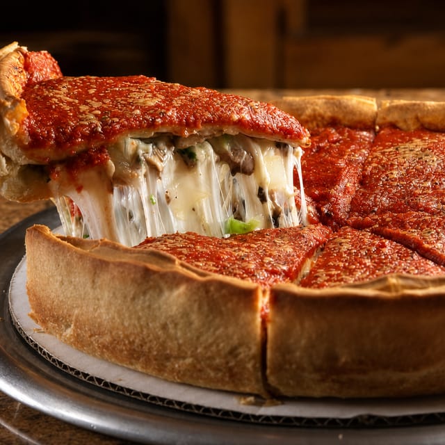 Medium Spinach Stuffed Pizza.
