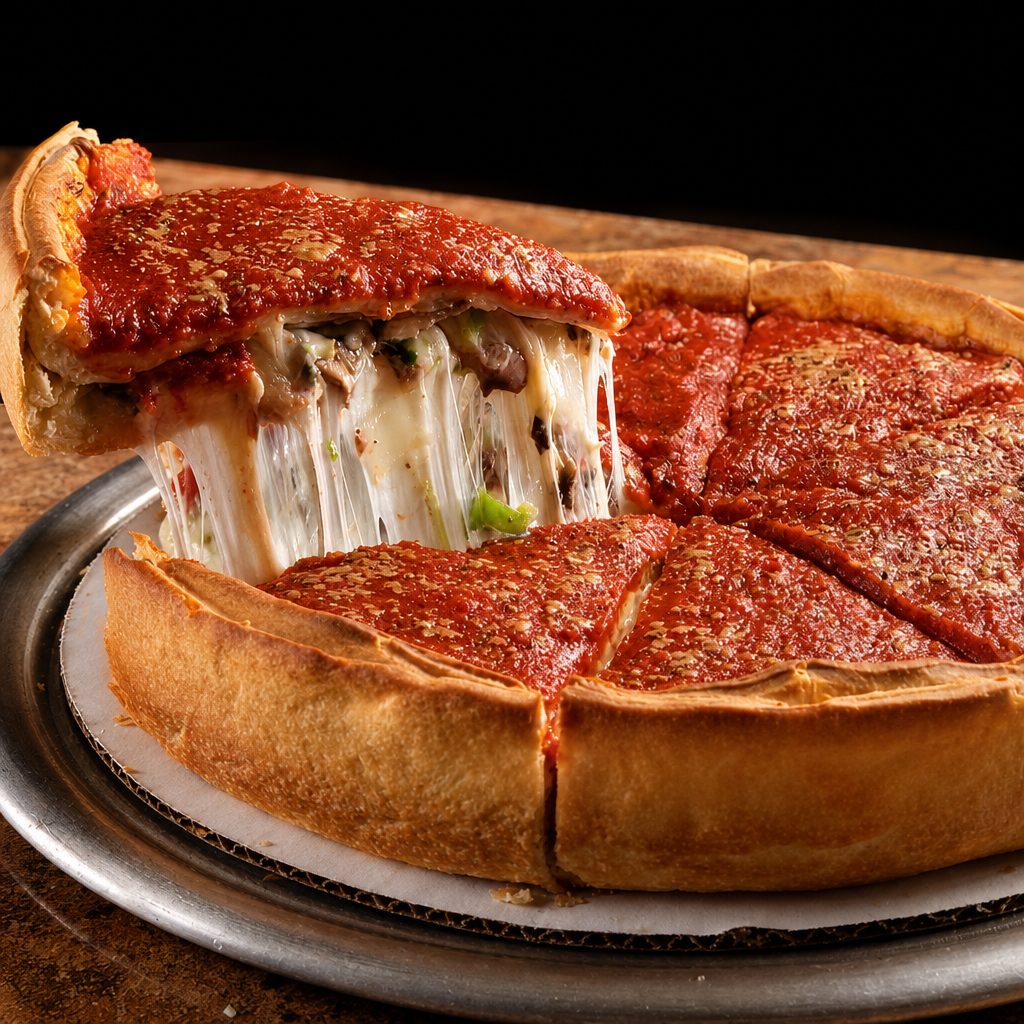 Spinach Stuffed Pizza Medium.