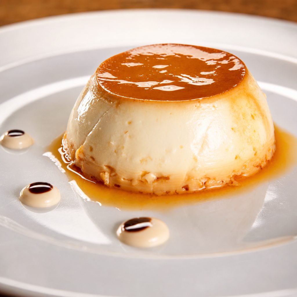 Flan with Dulce de Leche.