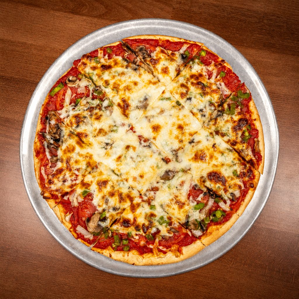 Veggie Thin Crust Pizza Medium.