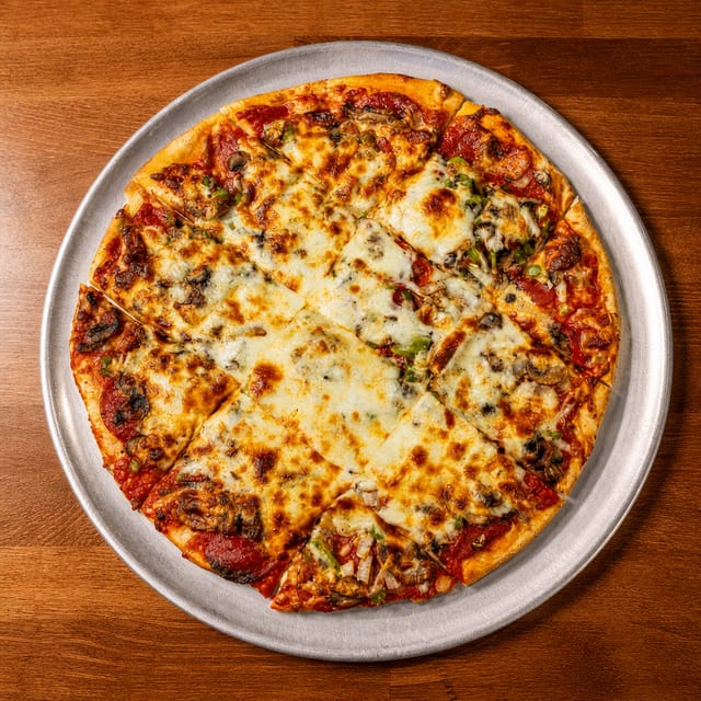 Supreme Thin Crust Pizza Large.