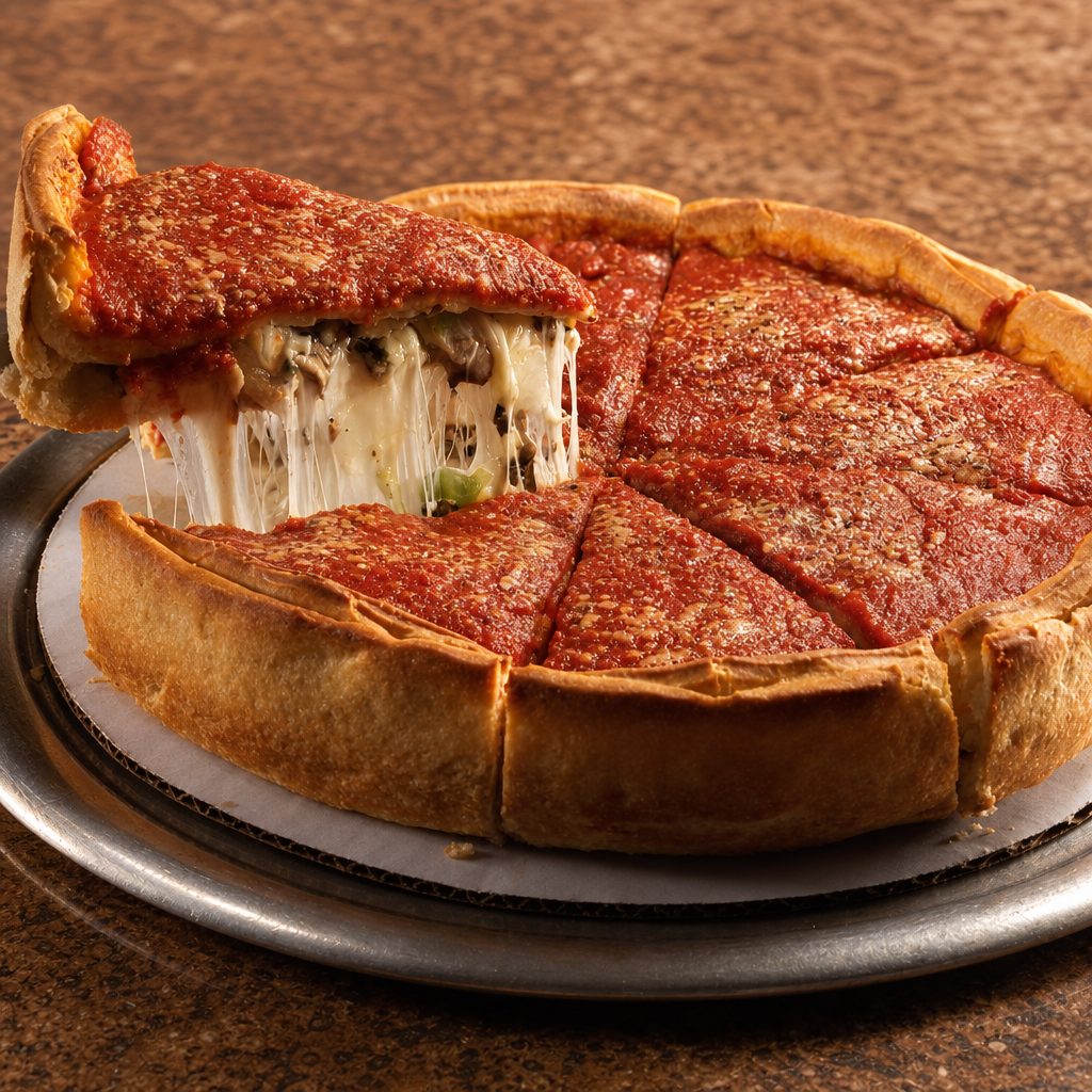 Supreme Stuffed Pizza Medium.