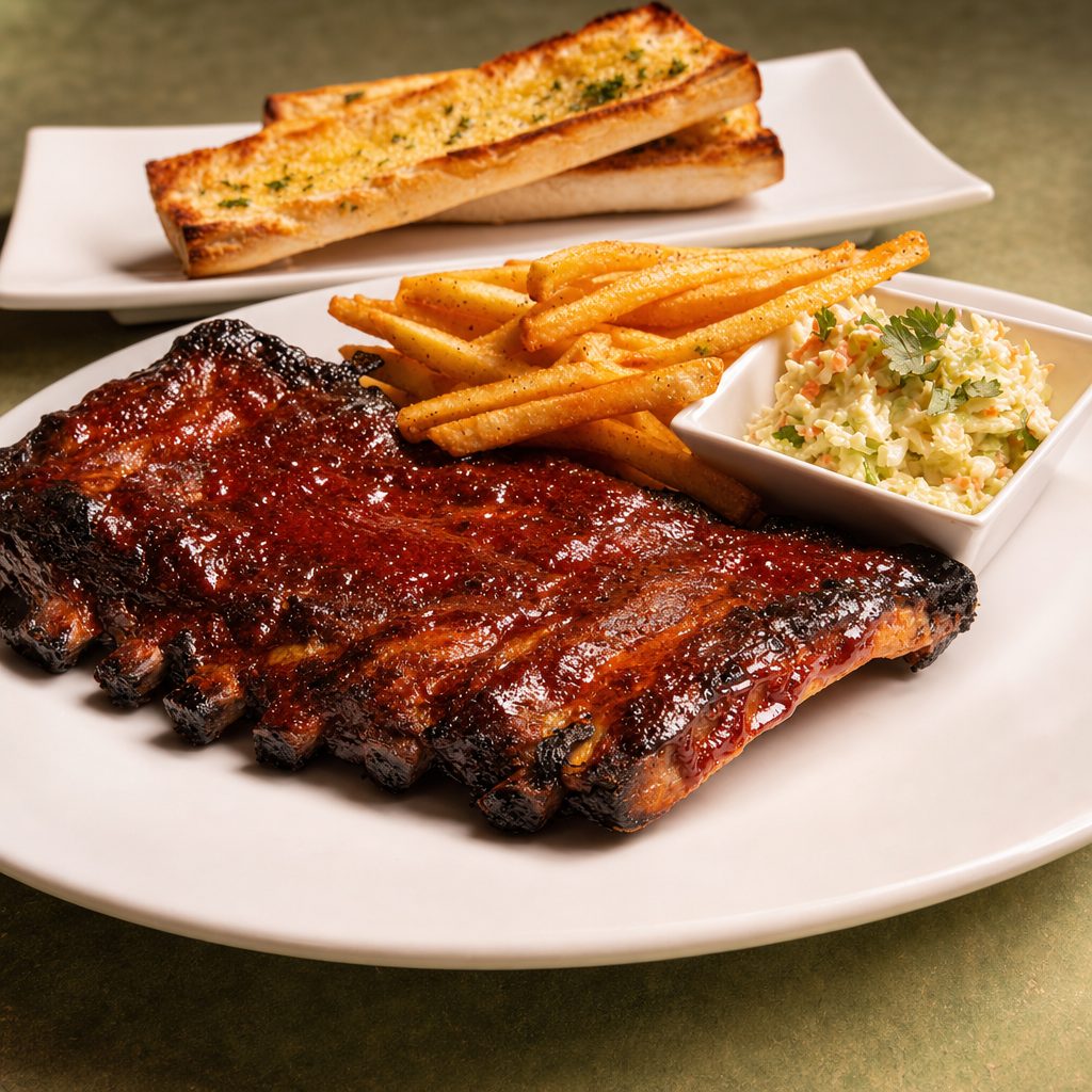 1/2 Slab BBQ Baby Back Ribs.