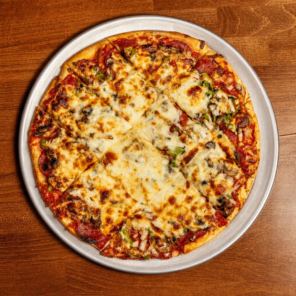 Supreme Thin Crust Pizza XLarge.