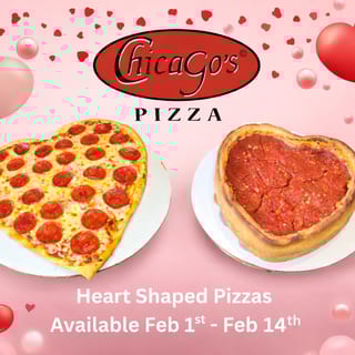 BYO Heart Shaped Stuffed Pizza